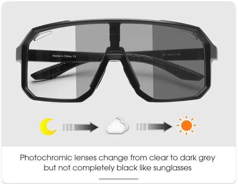 Photochromic Cycling Sunglasses | Men Women Mountain Bike Road Outdoor Sports Hiking Goggles