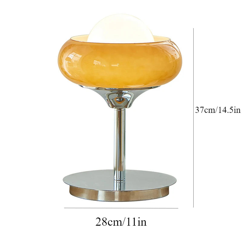Bauhaus Glass Lamp – Red & Yellow Table or Floor