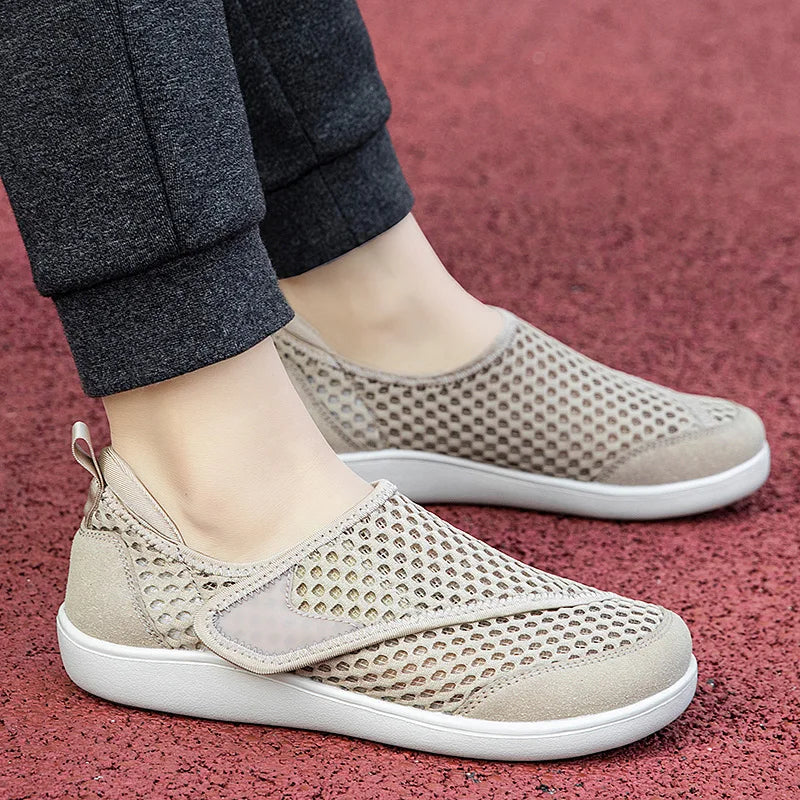 Wide Box Open Shoes for Elderly – Adjustable Diabetic Orthopedic Sandals