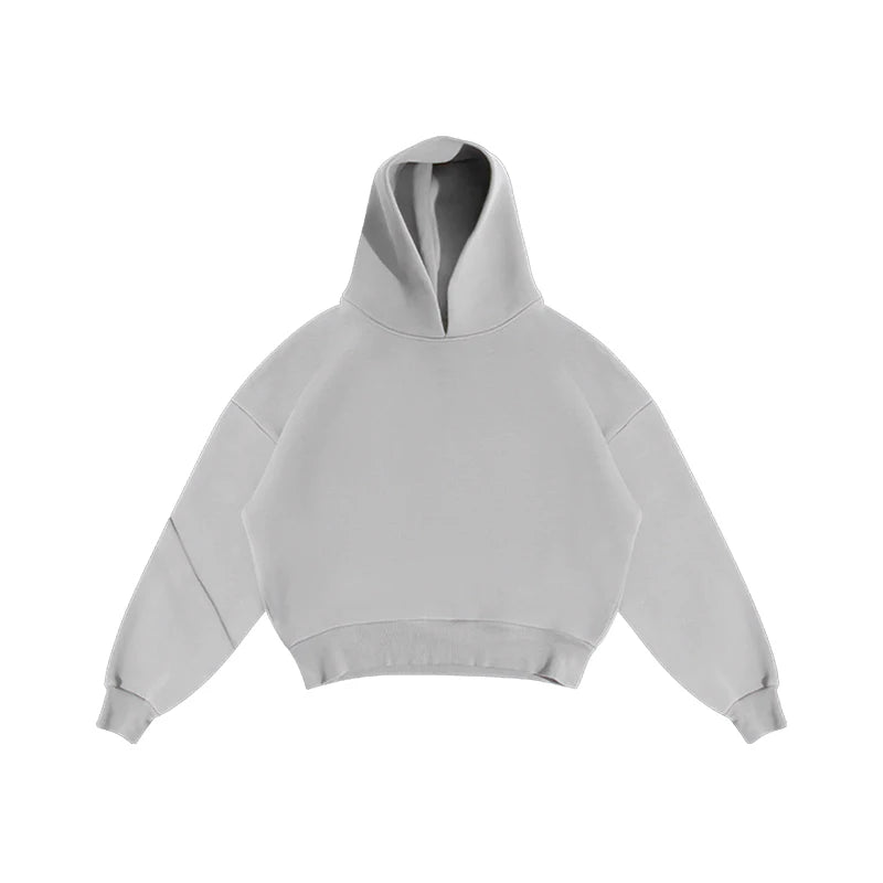 Men's Solid Hooded Pullover & Wide Leg Sweatpants 2-Piece Set – Loose Fashion Tracksuit