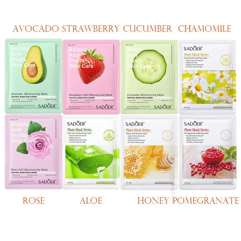 Natural Plant Face Masks — Moisturizing & Firming (8-Pack)