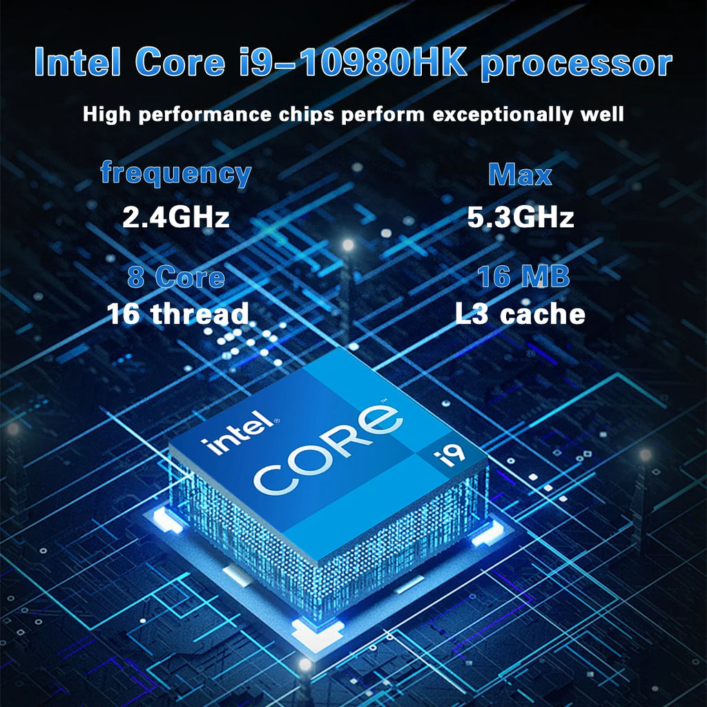 15.6" Intel Core i9-10980HK Gaming Laptop – 16GB DDR4, Up to 2TB SSD, Windows 11 Pro