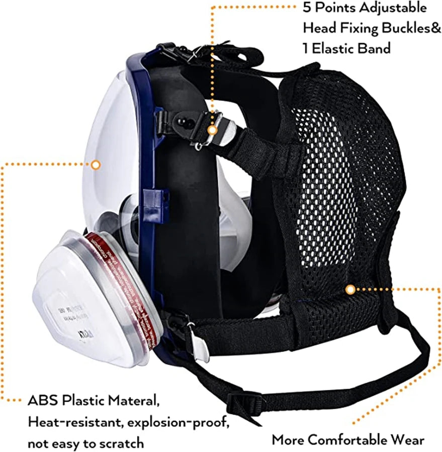 6800 Full Face Chemical Gas Mask Respirator