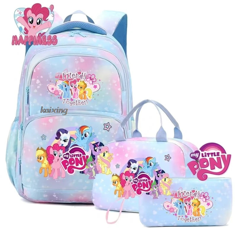 My Little Pony 3-Piece Kids Backpack Set – School Bag, Lunch Bag & Pencil Case