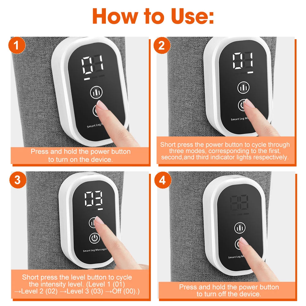 Wireless 360° Air Pressure Calf Massager — 3-Mode Airbag Leg & Foot Circulation Booster