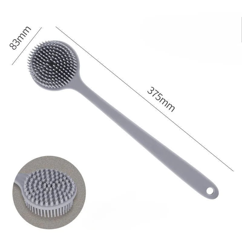 Silicone Back Scrubber Brush – Long Handle Double-Sided Body Deep Cleansing & Exfoliating Massage