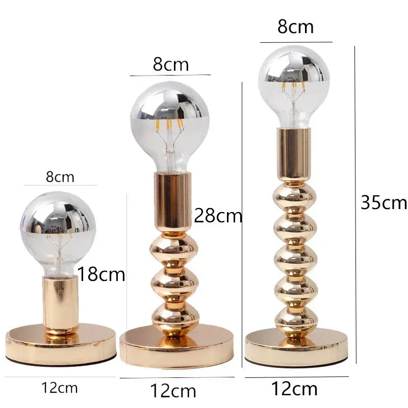 Bauhaus Table Lamp – Chrome & Warm LED Lighting