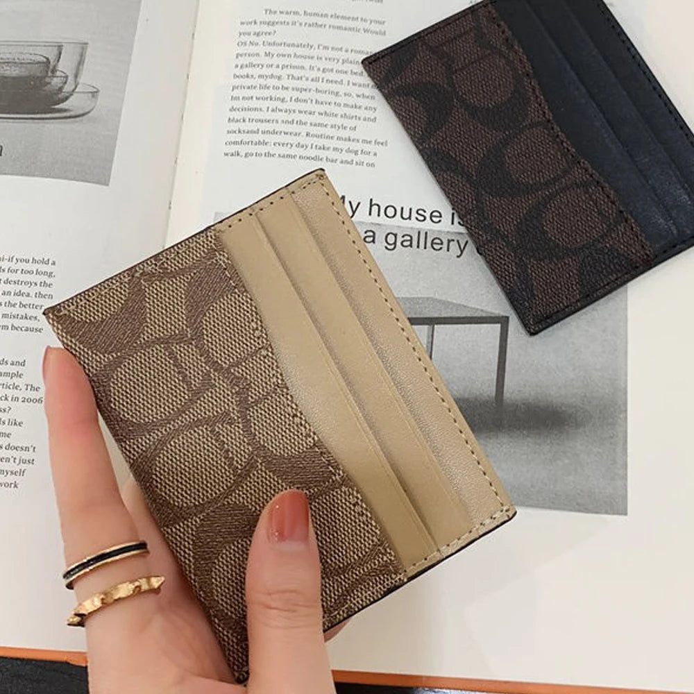 Women's Multi-Function PU Leather Card Holder Wallet – Short Coin Purse in Black & Khaki