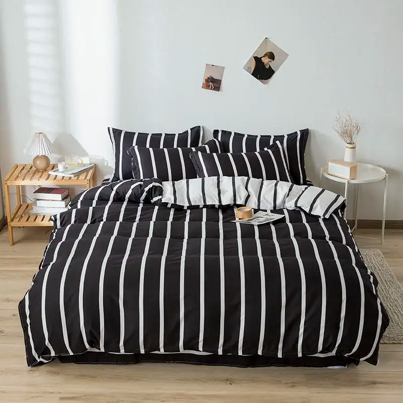 Microfiber Reactive Print Bedding Set – Duvet Cover, Flat Sheet & Pillowcases, 16 Patterns & 5 Sizes