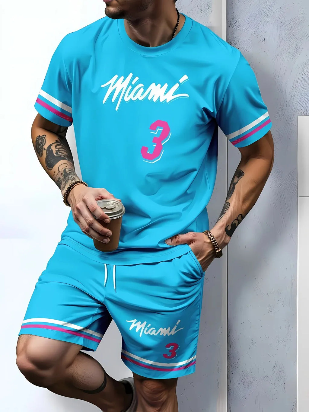 Men's Casual Breathable Short-Sleeve T-Shirt & Shorts Set – Summer Sports Two-Piece