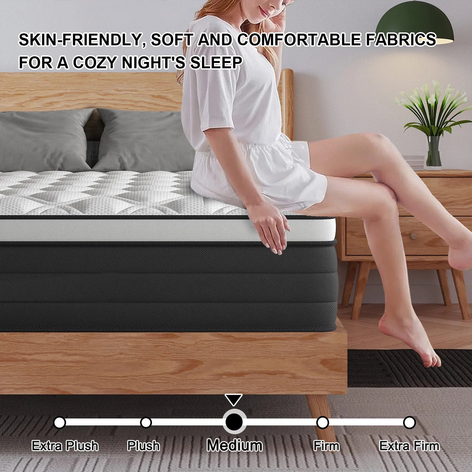 Hotel Sleep at Home — 12"/14" Gel Memory Foam Hybrid Pocket Spring Mattress | Medium Firm, Motion Isolation, Twin to King