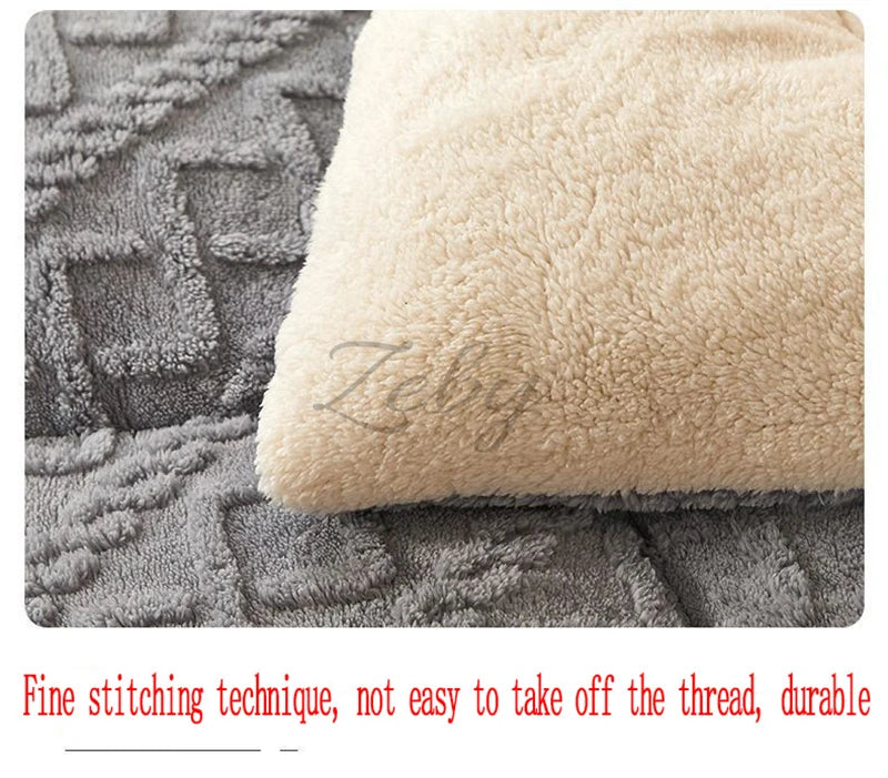 Thick Plush Bed Blanket – Faux Lamb Fleece Winter Comfort