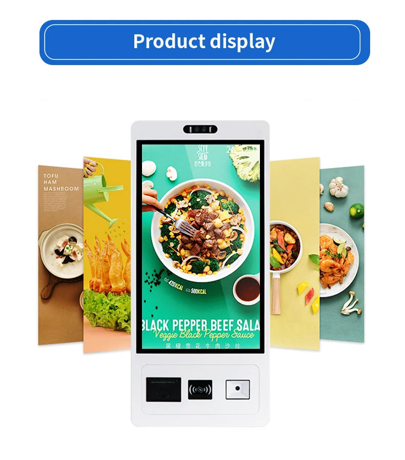 TouchWo Wall Mount Self-Service Kiosk AIO – 15.6"/21.5"/23.8", Android/Win 10/11, Checkout & Ordering