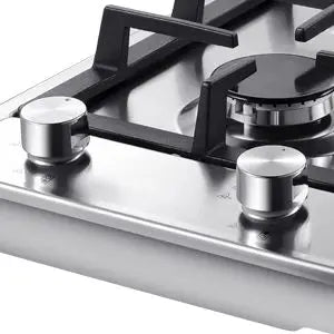 Stainless Steel 2-Burner Gas Hob – Automatic Flame Protection, Dual Fuel Natural Gas/Propane, Built-in or Freestanding, 2400W