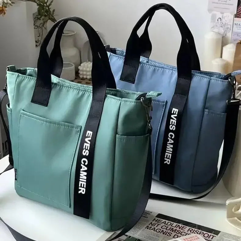 Large Capacity Nylon Canvas Tote Bag – Waterproof Shoulder Bag & Messenger for School & Daily Use