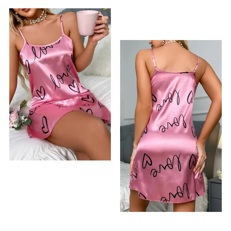 Satin Cami Slip Nightdress — Silky Sleeveless Chemise