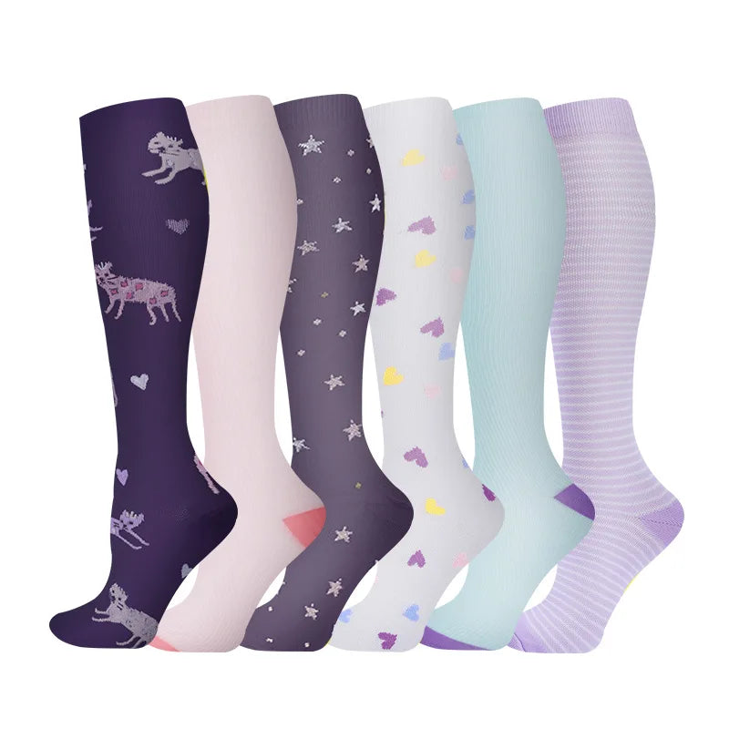 Knee High Compression Stockings 20-30mmHg – 6 Pairs Sports, Medical, Varicose Veins, Pregnancy, Edema & Diabetes