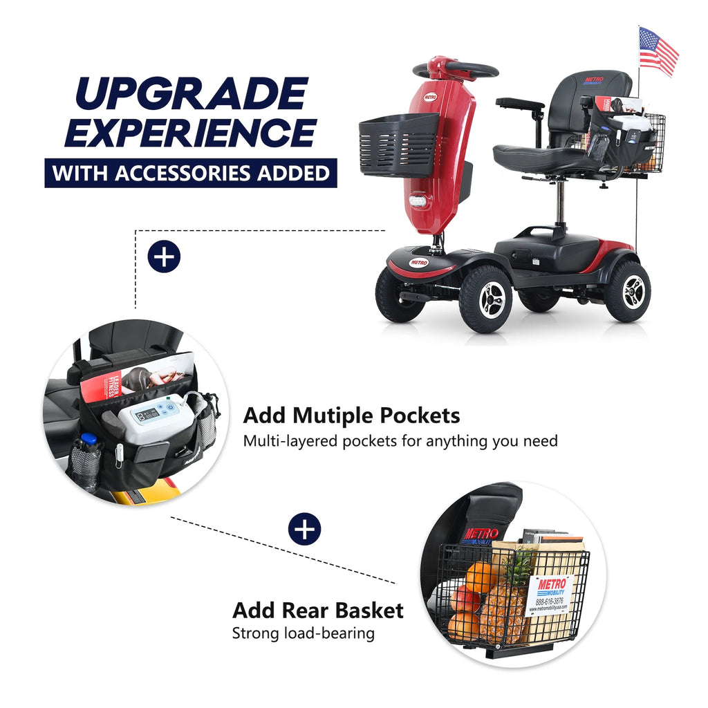 4-Wheel Mobility Scooter with Windshield – 300W, 10-Mile Range