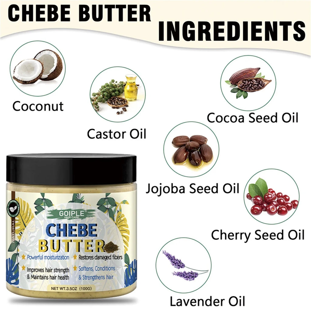 GOIPLE Chebe Hair Care Products Deep Nourish & Moisturize Conditioner Smoothing Anti-loss Breakage Hair Oil or Butter or Powder