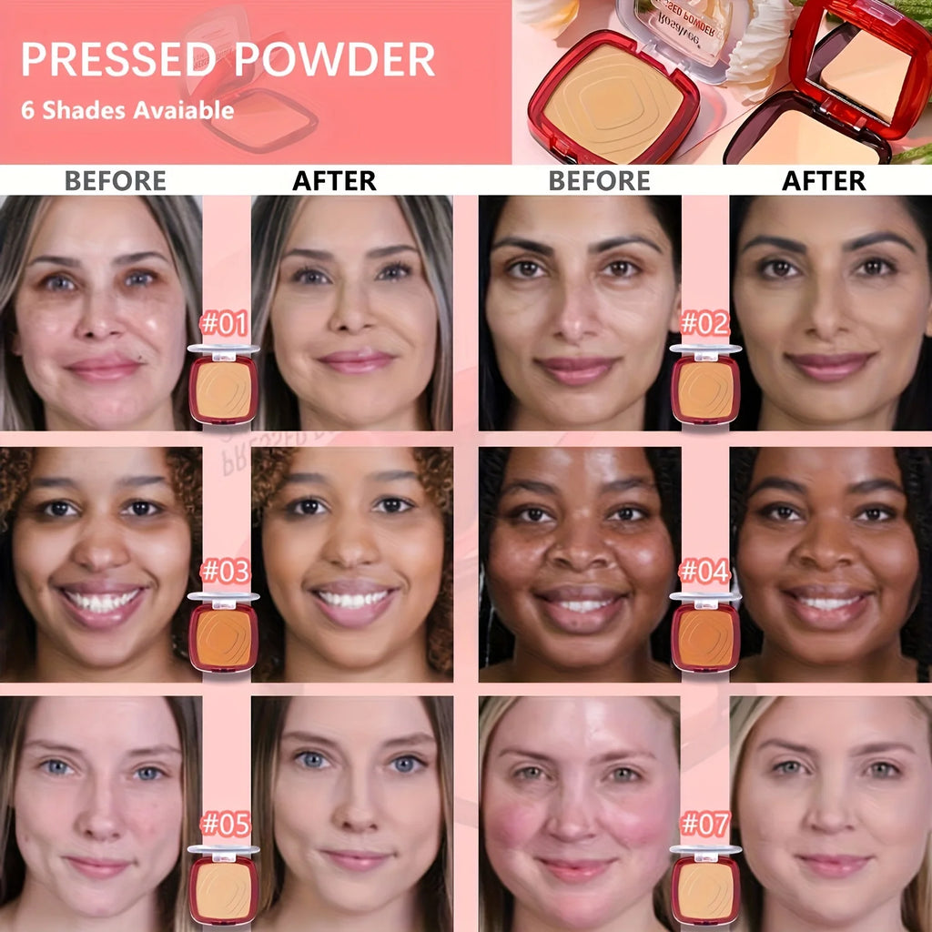 Matte Full Coverage Pressed Powder Foundation — 24H Oil Control