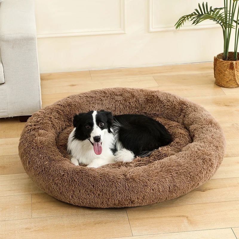 Soft Long Plush Dog Bed – Warm Basket Cushion for Small & Medium Dogs and Cats