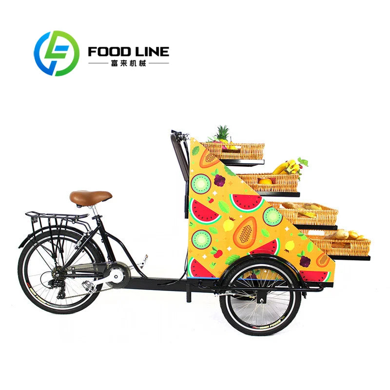 Electric Mobile Tricycle Food Display Bike Cart – Coffee & Hot Dog Vendor Bike
