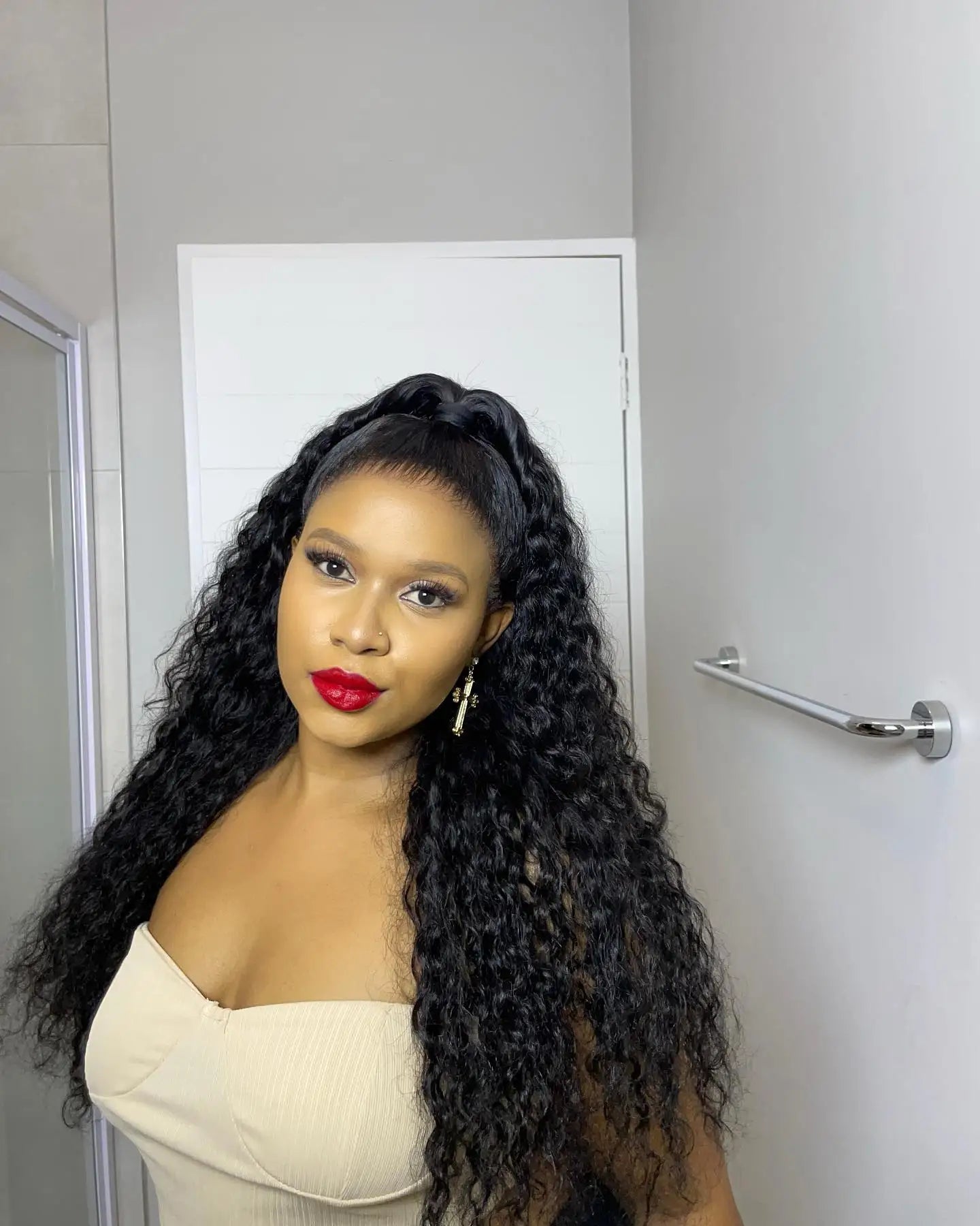 40–50 Inch Water Wave Curly Lace Front Wig | 300% Density 13x4 13x6 7x5 HD Glueless Brazilian Human Hair for Women
