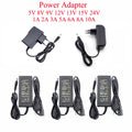 AC 220V to DC LED Power Supply Adapter – 5V–24V, 1A–10A with US/EU/UK/AU Plug Options
