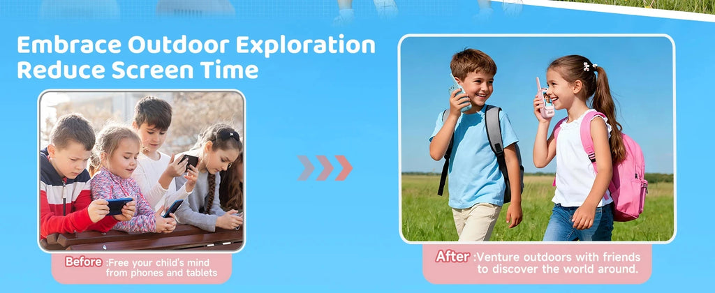 Kids Video Walkie Talkies 2-Pack – HD Screen, Face-to-Face Video, Voice Effects, 400m Range, No WiFi