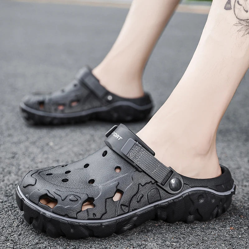 Men's Summer Clogs — Non-Slip Breathable Thick Bottom Beach Sandals Big Size 45 46 47
