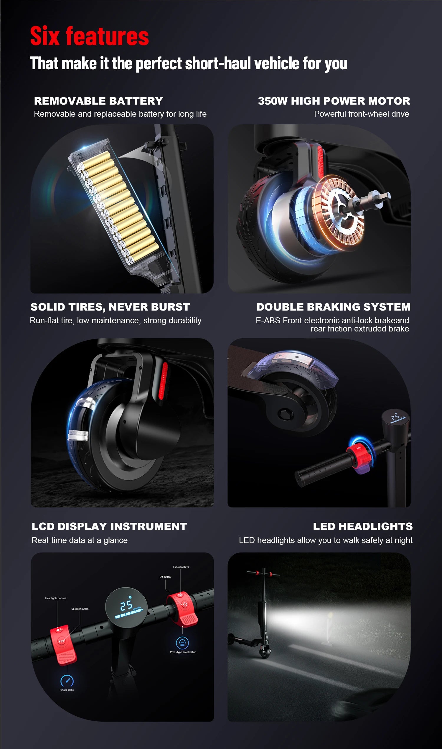 HX X6 Foldable Electric Scooter — 350W, 25 km/h, 36V, 5.5" Tires, Disc Brake, IPX54 for Adults