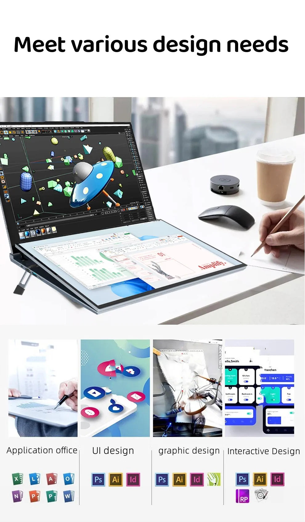 GLF-S1 16"+16" Dual-Screen Laptop – Intel 12th Gen, Up to 32GB DDR4, 2TB SSD, Dual Touch, Windows 11