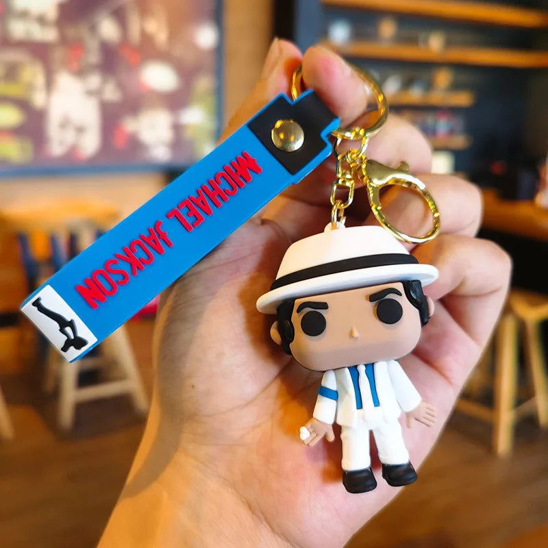 Handmade Music Singer Silicone Keychain – Creative Bag Accessory Key Ring Pendant for Men & Women