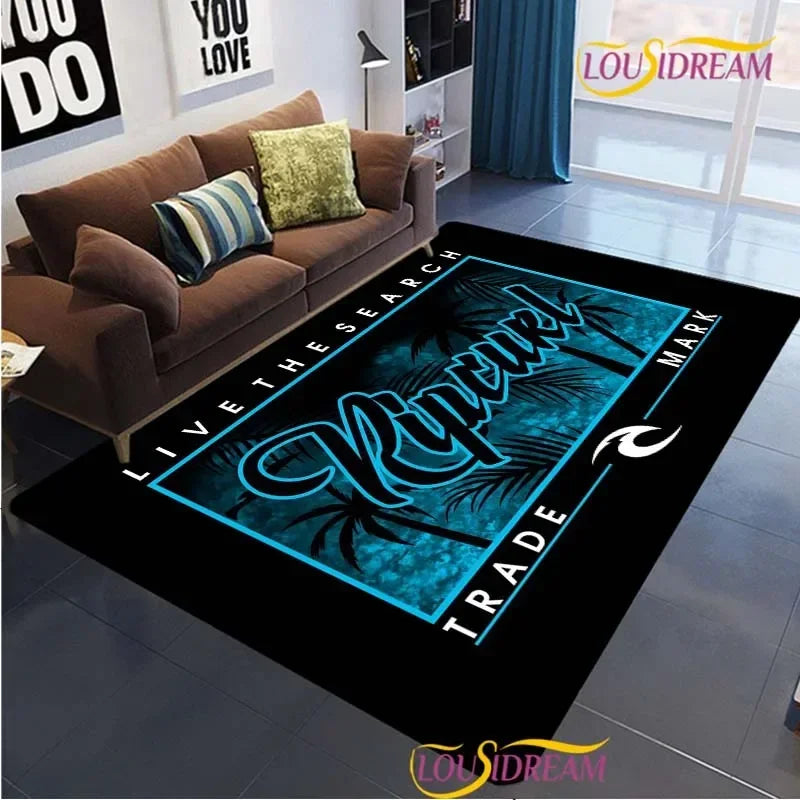 Surf Print Area Rug – Non-Slip Living Room, Bedroom & Kitchen Carpet