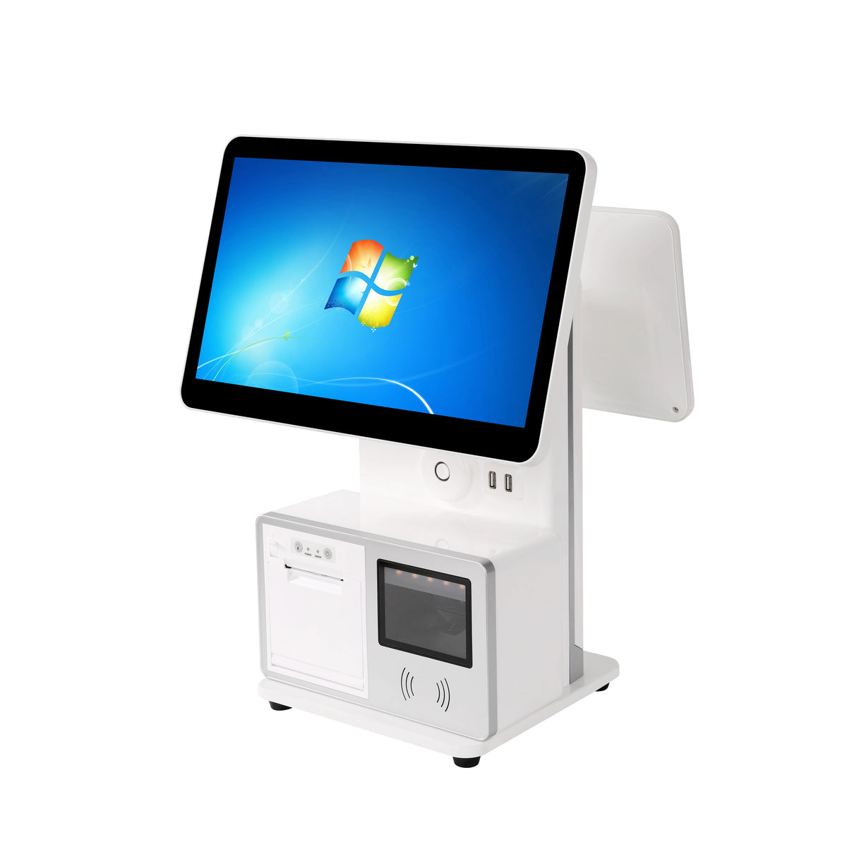 YPRXBD 15.6" Dual-Screen POS Terminal All-in-One – 4GB RAM, Win10/Android 11, Adjustable
