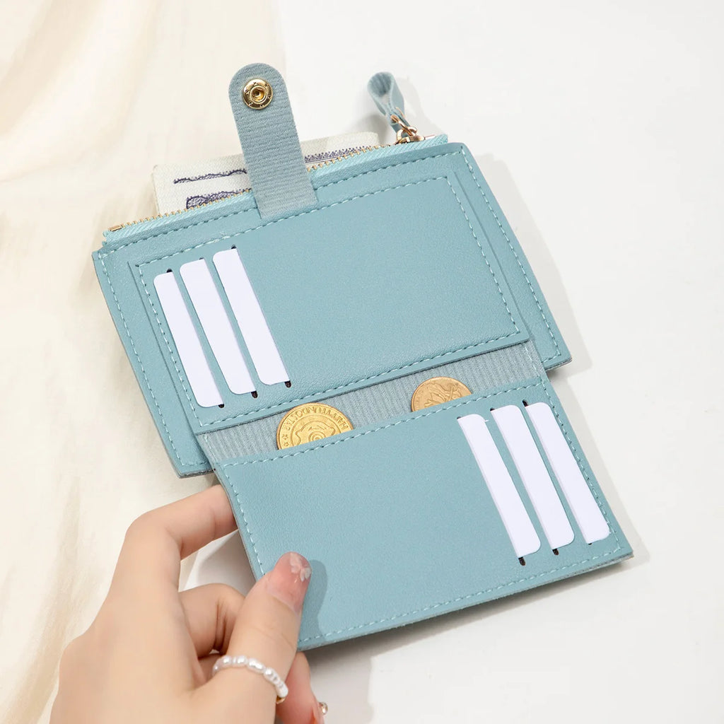 Minimalist Ultra-Thin PU Leather Women's Wallet – Short Zero Wallet & Credit Card Holder in 5 Colors
