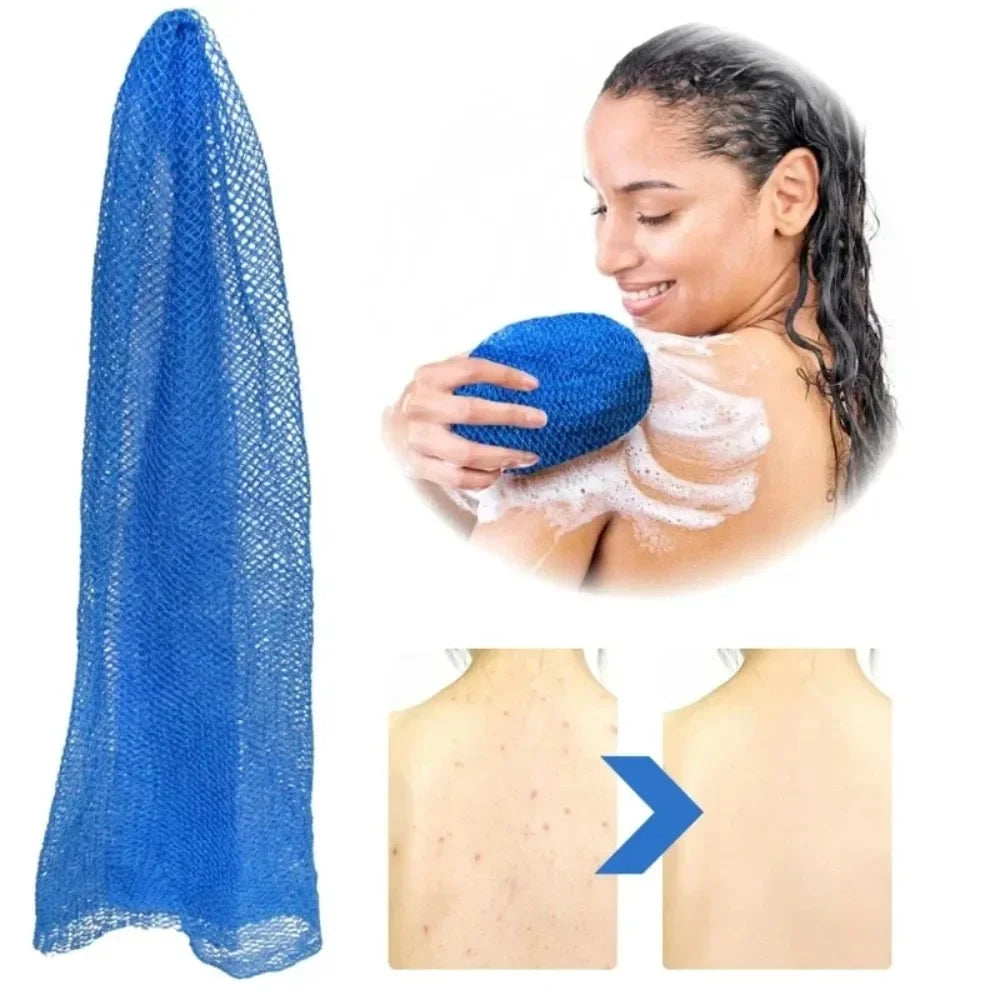 Exfoliating African Net Bath Sponge – Double-Sided Loofah Washcloth Shower Scrubber for Smooth Skin