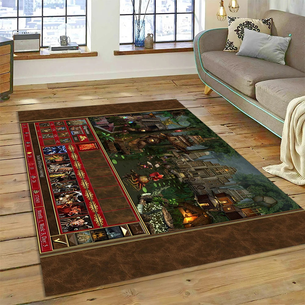 Heroes of Might & Magic Retro Gaming Rug – Non-Slip Floor Mat for Living Room, Bedroom & Sofa, 27 Designs & 9 Sizes