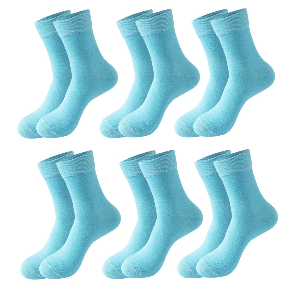 Women's Diabetic Non-Binding Cotton Crew Socks – 6 Pairs Loose-Fit, Comfortable & Ventilated for All Occasions