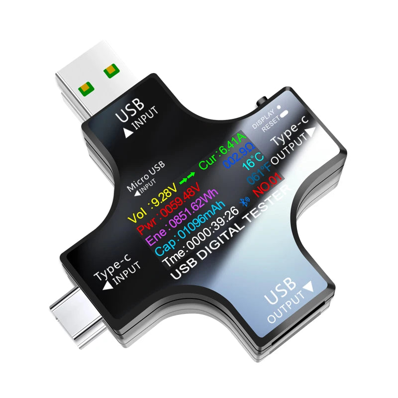 USB Tester Type-C PD Digital Capacity Meter — Voltage, Current & Power Measurement