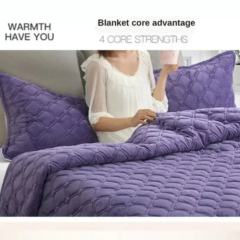 Flannel Geometric Bedspread – Super Soft Quilted Flat Sheet Blanket Cover, Twin to King