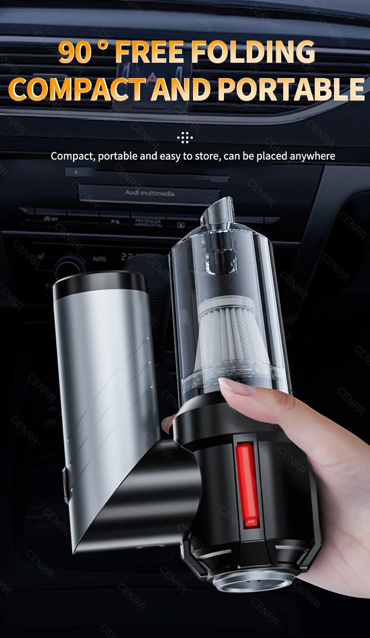 Cordless Car Vacuum – Brushless Motor & HEPA Filter