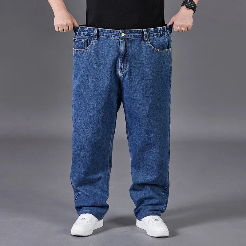 Men's Plus Size Loose Jeans — High Stretch Denim Pants in Big & Tall Sizes 30–50