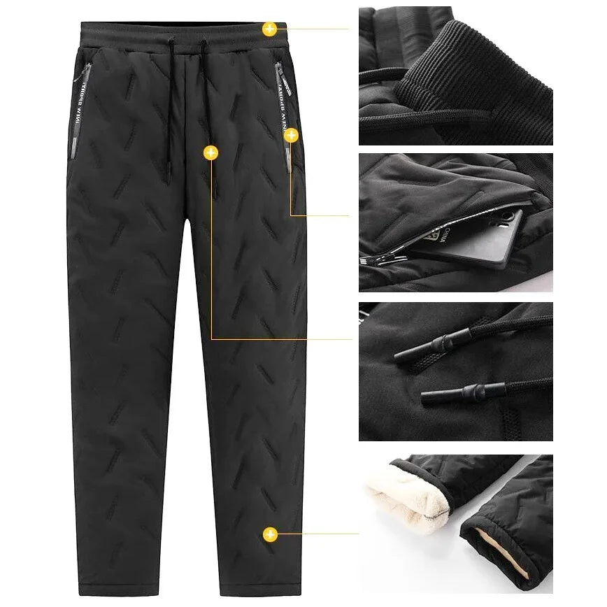 Women's Warm Plush Straight Leg Drawstring Pants — Thickened Winter Sport Trousers