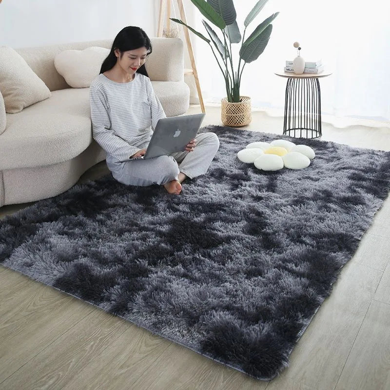 Fluffy Area Rug – Nordic Style Non-Slip Bedroom & Living Room Carpet, 8 Colors & 7 Sizes