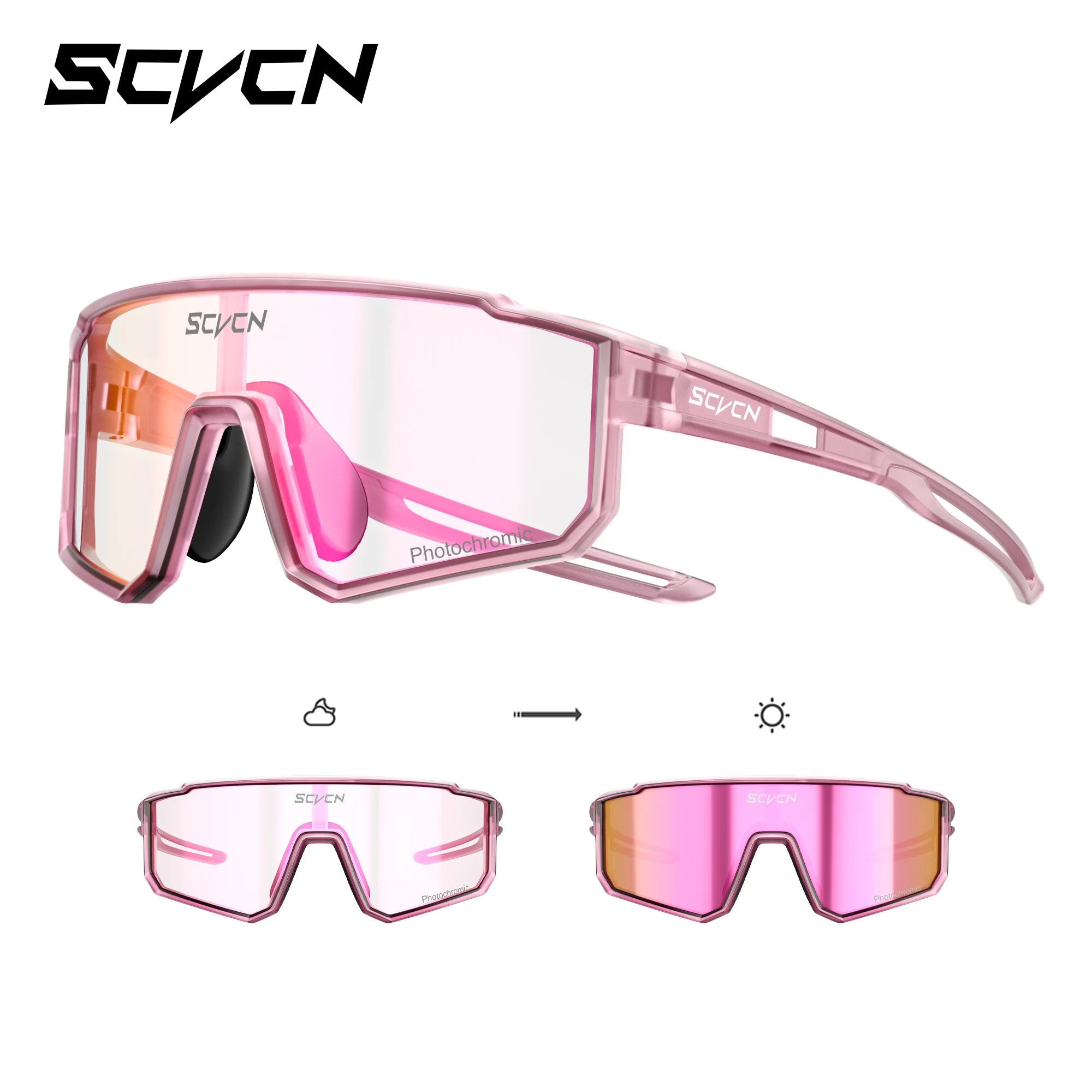 SCVCN Kids Photochromic Sport Sunglasses | UV400 Boys Girls Outdoor Skateboarding Bike Golf Eyewear