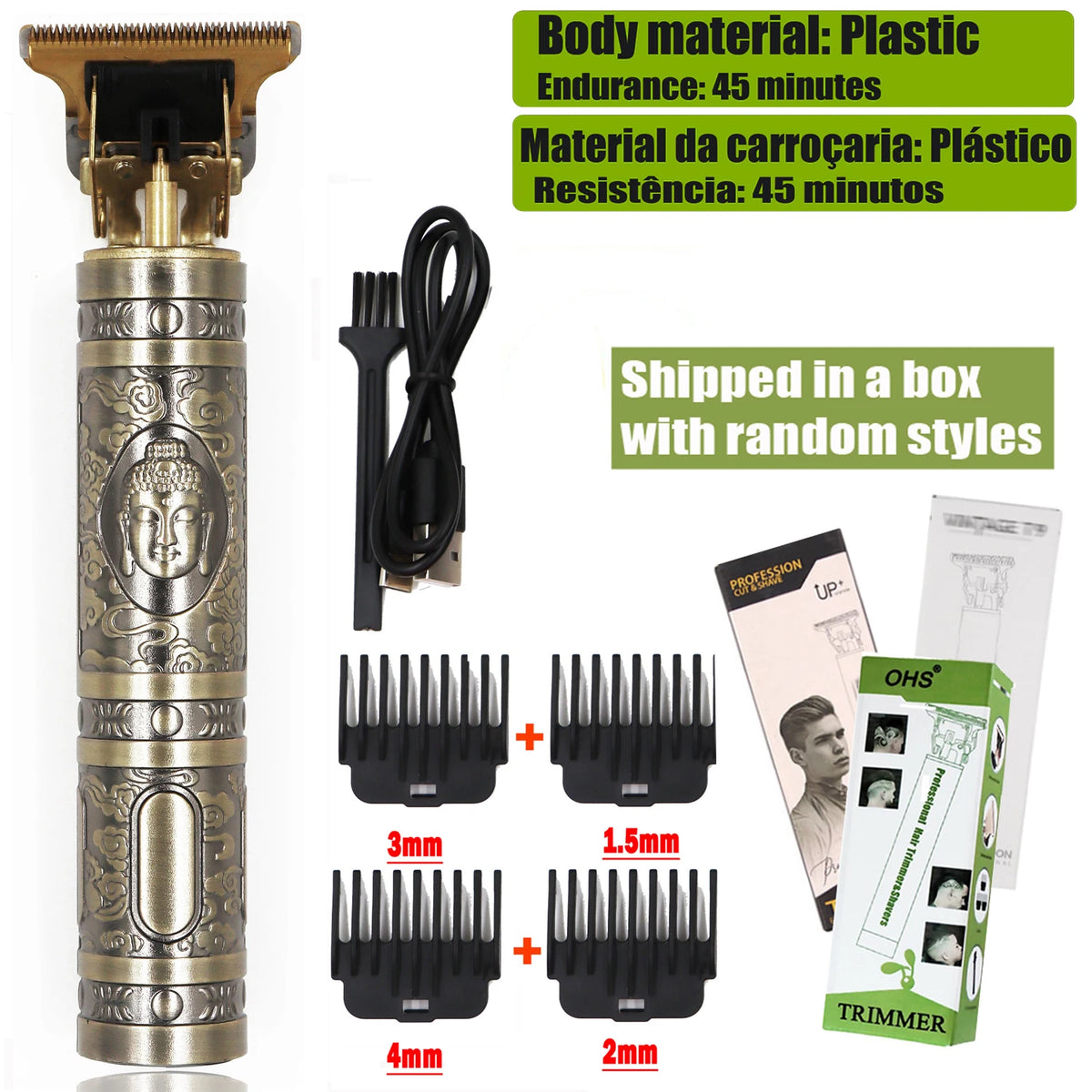 OHS Dragon Vintage T9 Professional Hair Clipper – Carving & Beard Trimmer, CE Certified