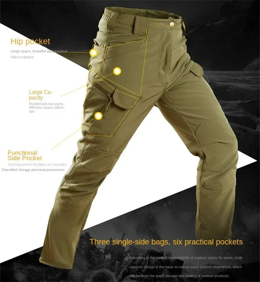Men's Camouflage Tactical Set – Waterproof Softshell Fleece Jacket & Cargo Pants
