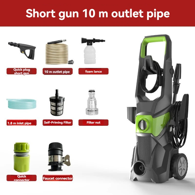2400W High-Pressure Electric Car Washer – 140 Bar, 220V, Multiple Hose Lengths