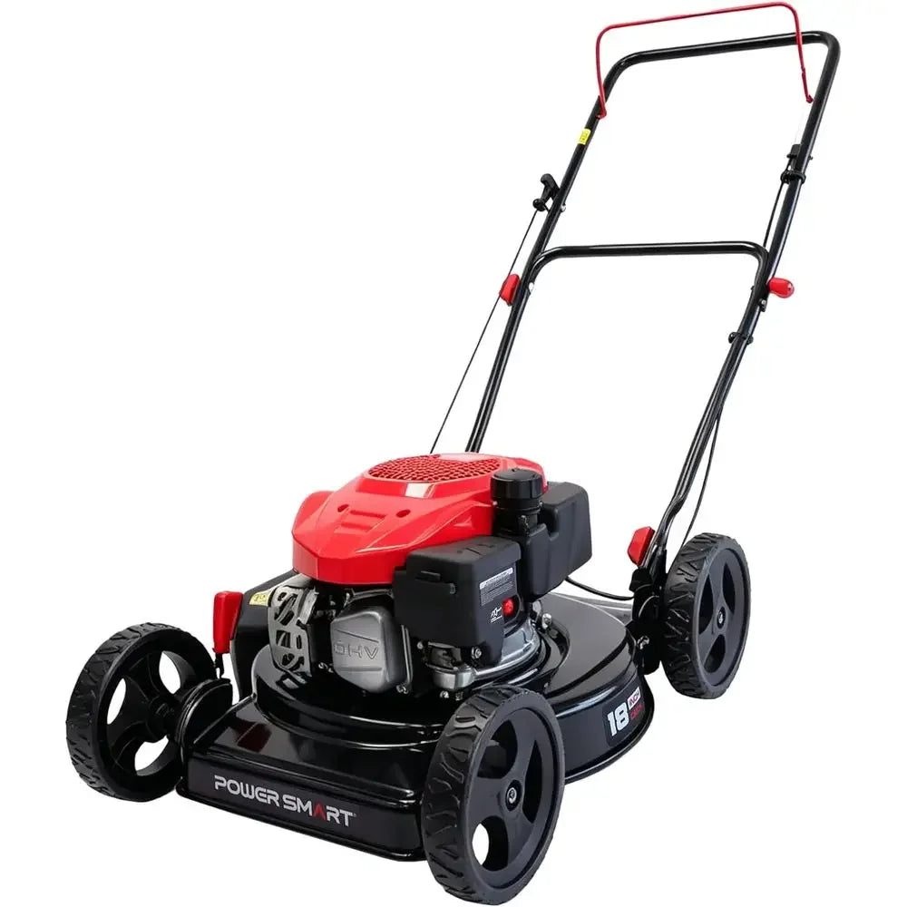 EasyCut 18" 144cc Gas Lawn Mower | 4-Stroke OHV Engine, Heavy-Duty Steel Deck, Side Discharge, 5-Position Height Adjustment, Walk-Behind Push Mower